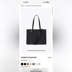BEIS The Work Tote in Black Croc